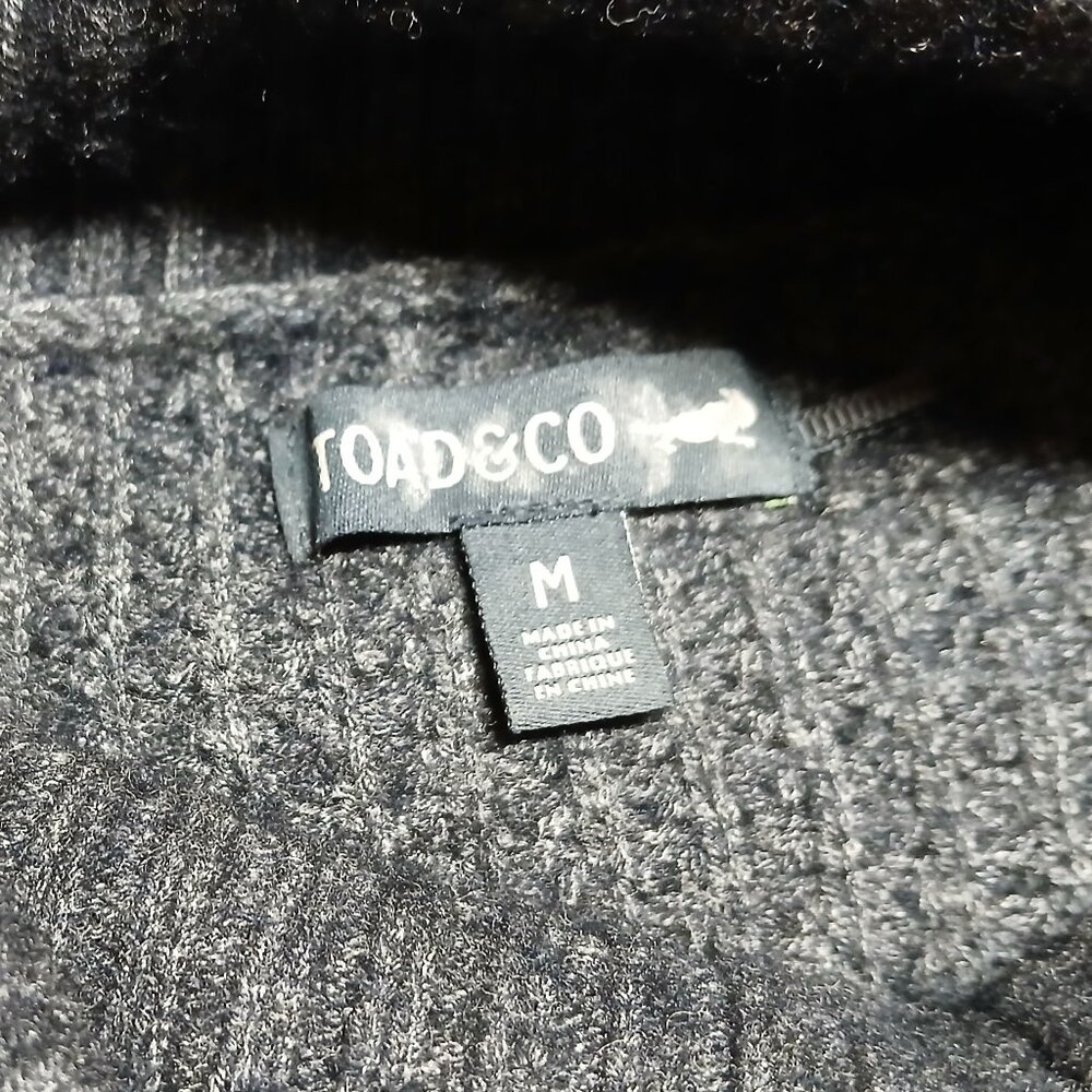TOAD & CO Gray/Blue Tunic Wool Turtleneck Sweater EUC - Picture 6 of 11